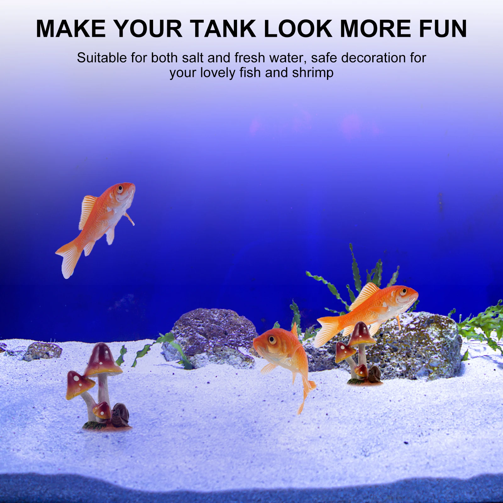

Resin Mushroom Snail Ornament Fish Tank Decoration Miniature Garden Aquarium Mushroom Statue for Fresh Salt Water
