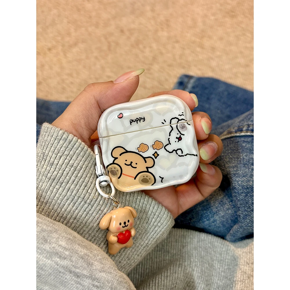 For Airpods Pro 3 Pro2 AirPods 2 1 AirPods 3 4 Bluetooth Earphone Case Japanese  Cute Cartoon Puppy Dog Bear Protective Cover