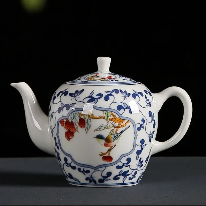 Elegant Chinese Style Teapot, Household Ceramic Teaware, Beautiful Making Tea Pot, Blue and White Porcelain Drinkware 310ml