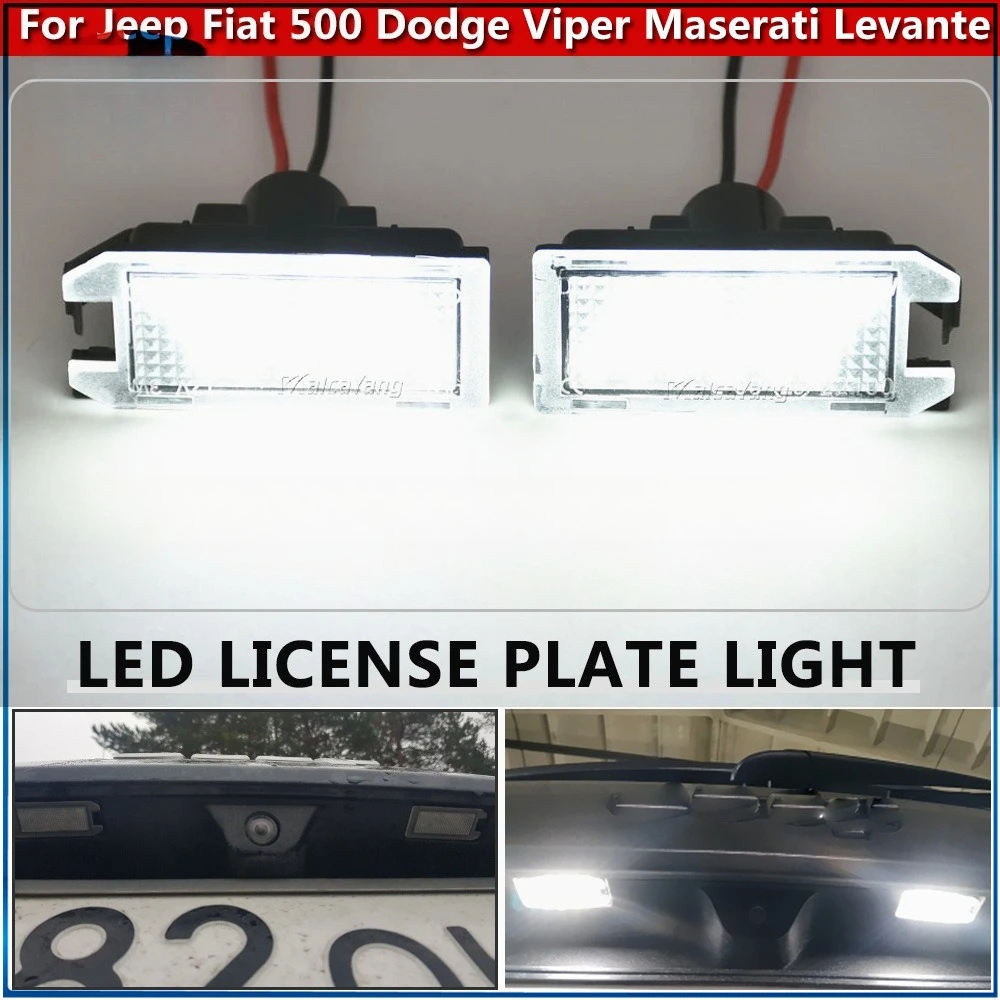 

2 шт. светодиодный белый номерной знак для Fiat 500, Dodge Viper, Jeep Cherokee