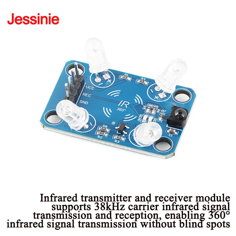 38kHz IR Infrared Transmitter Receiver Sensor Module 360° IR Signal Transmission Without Dead Angle Electronic Building Block