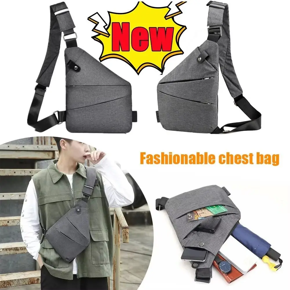 

Large Capacity Men's Chest Bag Cross-body Removable Shoulder Strap Men Crossbody Bag Casual Fashion Sports Shoulder Bags Travel