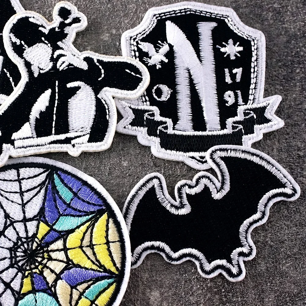 9Pcs/Lot Family Zombie Bat Patches Embroidery Applique Ironing Clothing Sewing Supplies Decorative Badges Handmade Patch