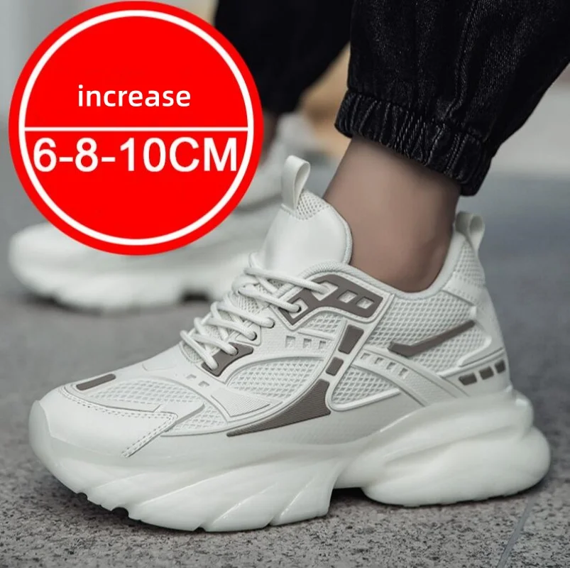 High Quality Casual Sports Elevator Shoes Height Boosting Shoes for Men Hidden Heels Increase Insole 4-10CM Unisex Lift Sneaker