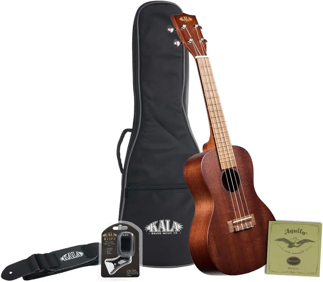 Satin Mahogany Bundle with Gig Bag, Tuner, Strap, and Aquila Strings (4-strings)