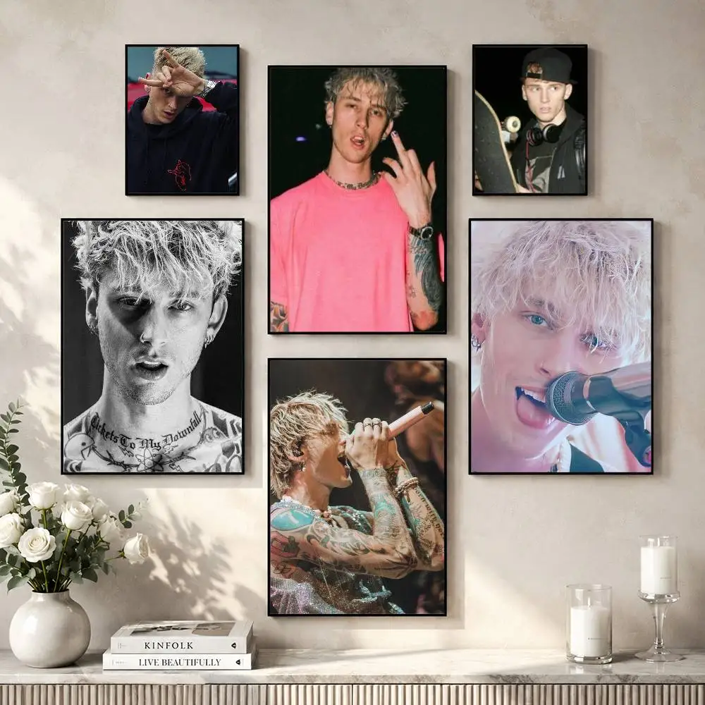 MGK M-Machine Gun Kelly Poster Versatile HD Waterproof Wall Art Self-Adhesive Decor for Any Space Ideal Gift