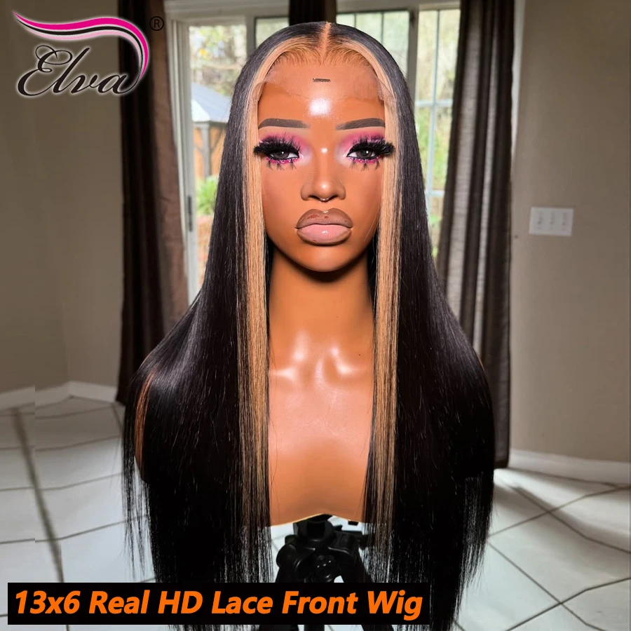 

Glueless Wear And Go 13X6 Lace Frontal Wig With 1b Roots 5x5 Lace Closure Human Hair Wig Pre Plucked Colored Human Hair Wig 250%