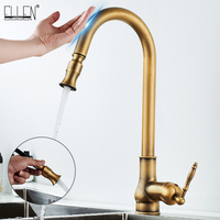 ELLEN Touch Control Kitchen Faucets Pull Out Antqiue Bronze Kitchen Mixer Tap Crane Sensor Faucet Hot Cold Water EL902B