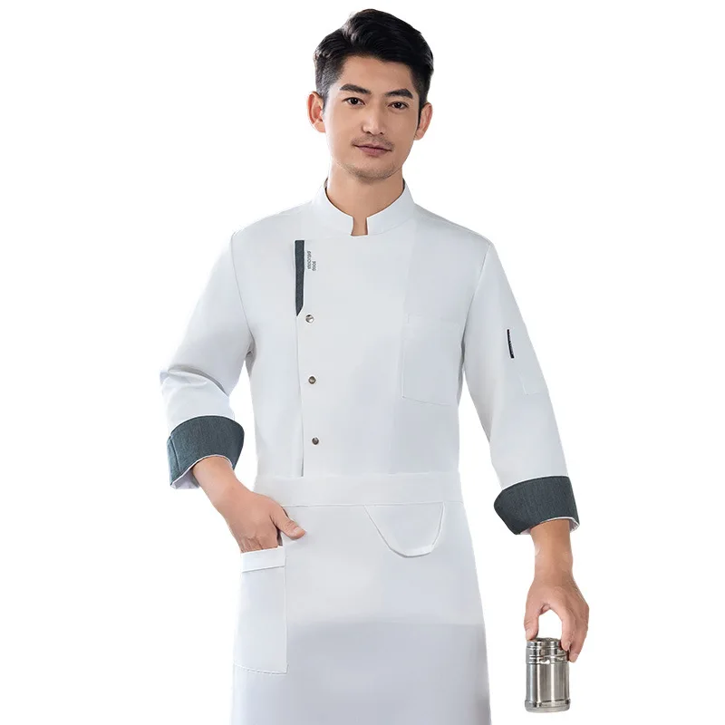 Uniforme de Chef de Restaurant d'hôtel, uniforme de personnel de restauration de Restaurant à manches courtes et longues, vêtements de travail de cuisine de Chef de pâtisserie