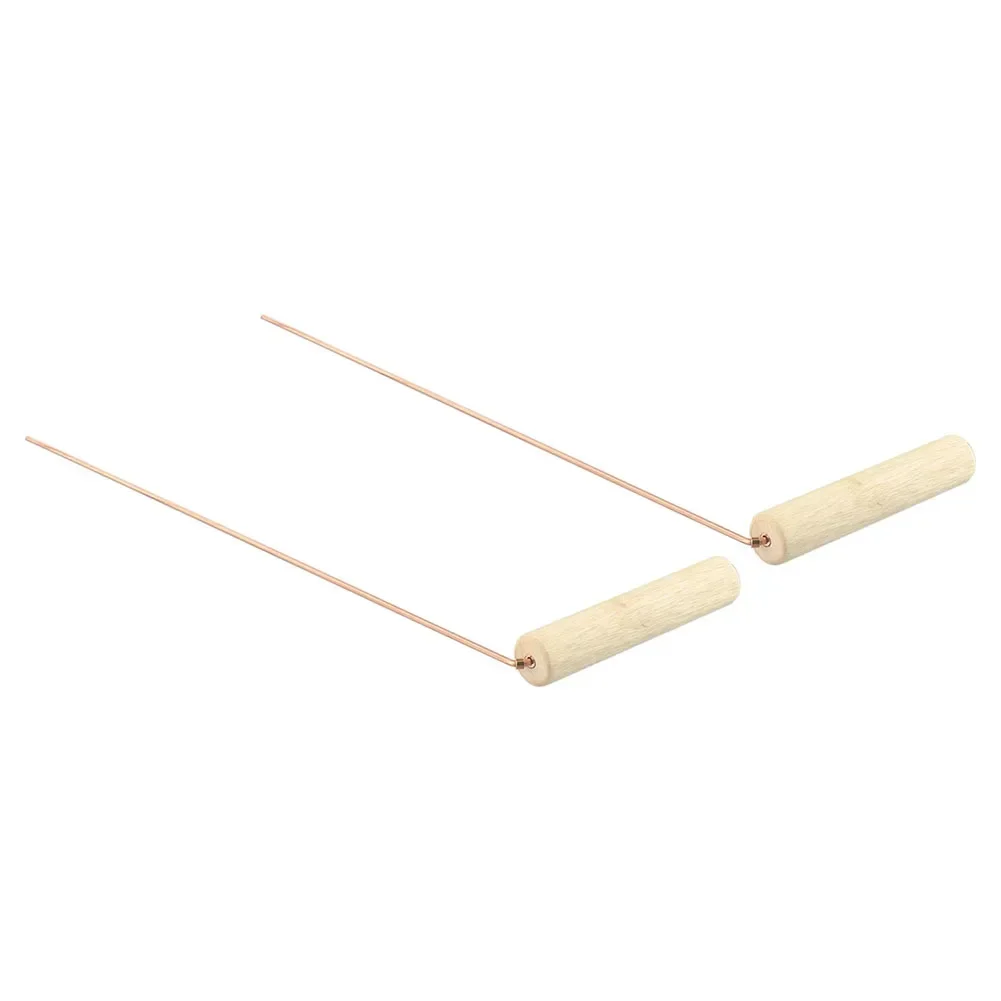 2pcs 99.9%Pure Copper Copper Probes Rod For Divination Tool With Wooden Handles 13.86 X 6.93 X 0.71 Inches Water Rods