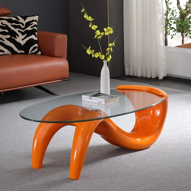 Tempered Glass Oval Coffee Table Minimalist Fashion Living Room Tea Coffee Tables Desk Mesa Muebles Luxury Furniture