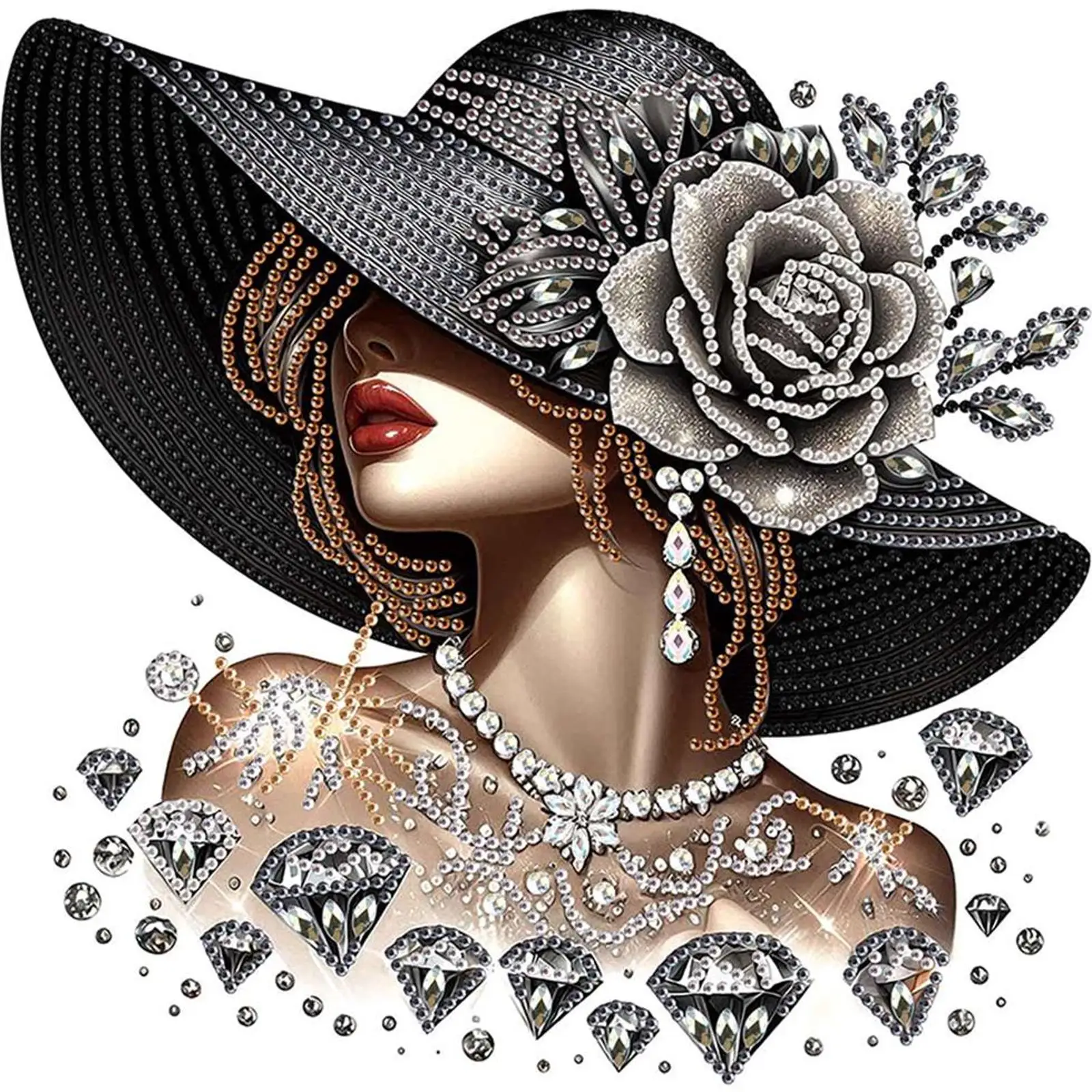 

5D DIY Partial Special Shaped Drill Diamond Painting Kit Girl Decoration 30x30cm