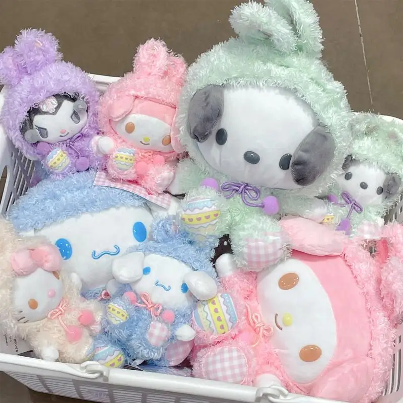 Sanrio Pachacco Kuromi Hello Kitty ucho królika pluszowy plecak dla lalek wielkanocny wisiorek breloczek para zabawki prezent na święto dziękczynienia