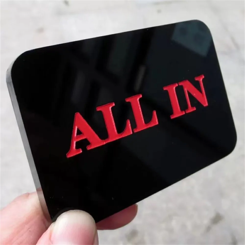 Black Square ALL IN Acrylic All In Dealer Button Pressing Texas Hold'em Poker Chips Games Casino Club Accessories