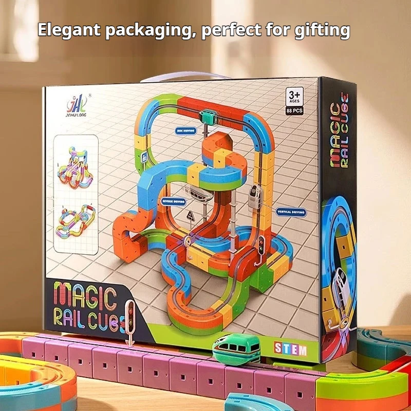 Diy Magnetic Building Block Rail Car - Stem Educational Construction Toy Developmental Learning Gift Montessori Toy Gift