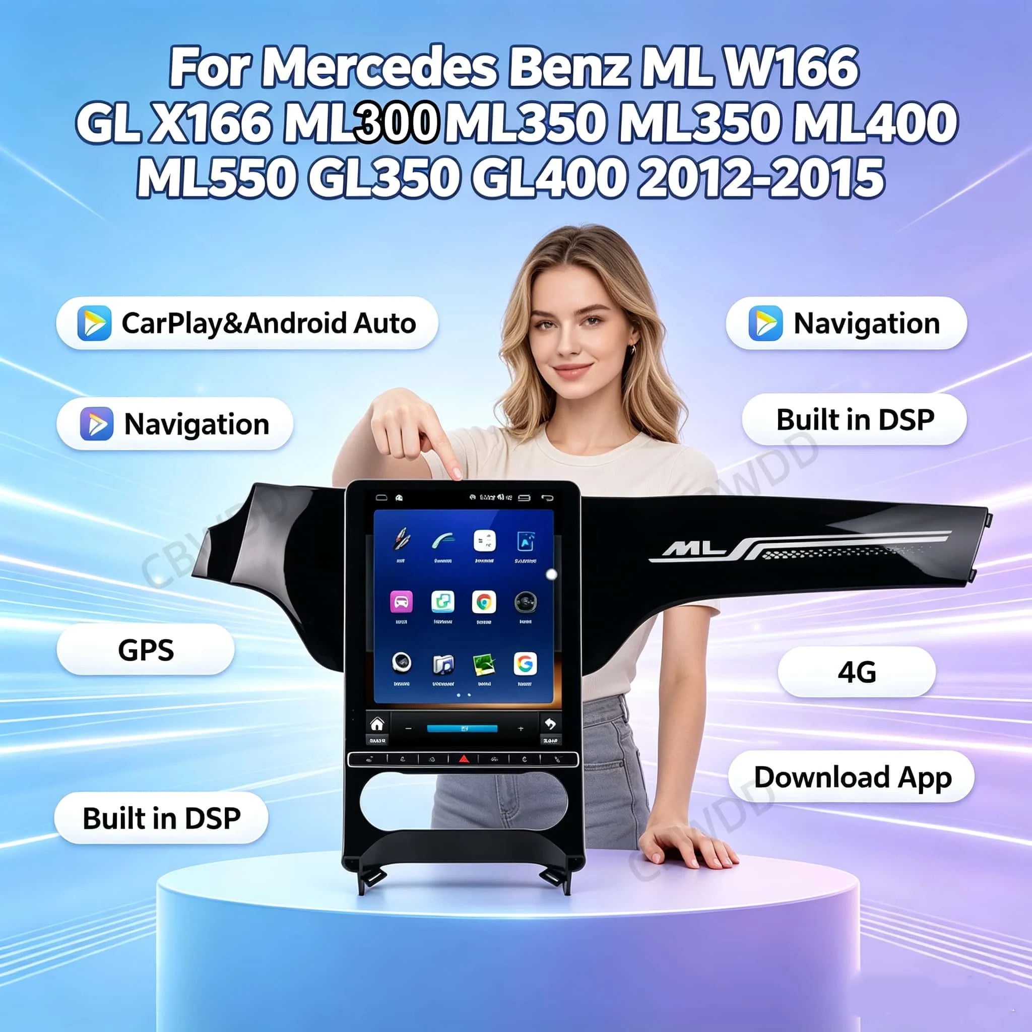 Android Car Radio For Mercedes Benz ML W166 GL X166 ML300 ML350 ML400 ML550 GL350 GL400 Screen Multimedia Player Carplay Stereo