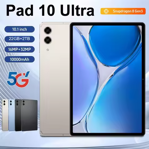 2026 Hot Pad 10 Ultra Original 10.1 inch Tab Global Version Android 10000mAh 22GB+2TB Tablets 4G 5G Dual SIM WIFI For Kids PC