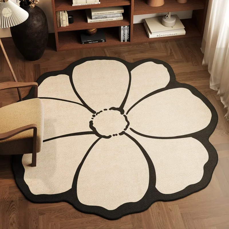 VIKAMA Fresh Green Botanical Shaped Rug Soft Plush Non-Slip Washable Floor Mat Cozy Vibe for Living Room Bedroom Home