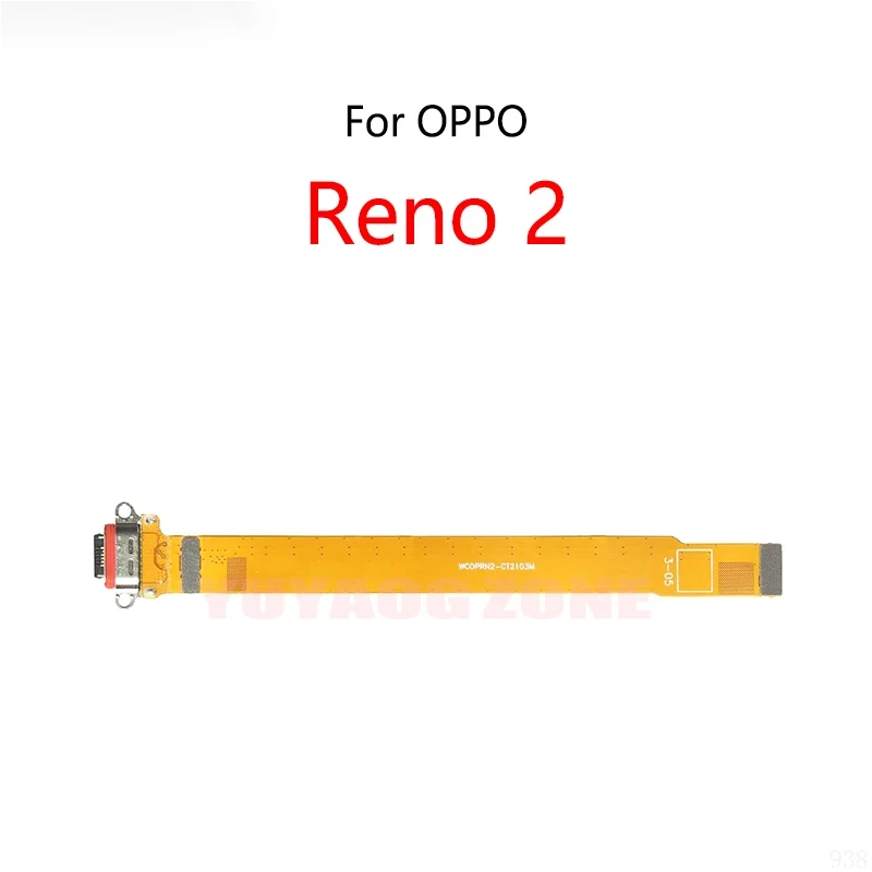 10 unids/lote para OPPO Reno 2 conector de base de carga USB puerto de carga enchufe Jack Cable flexible