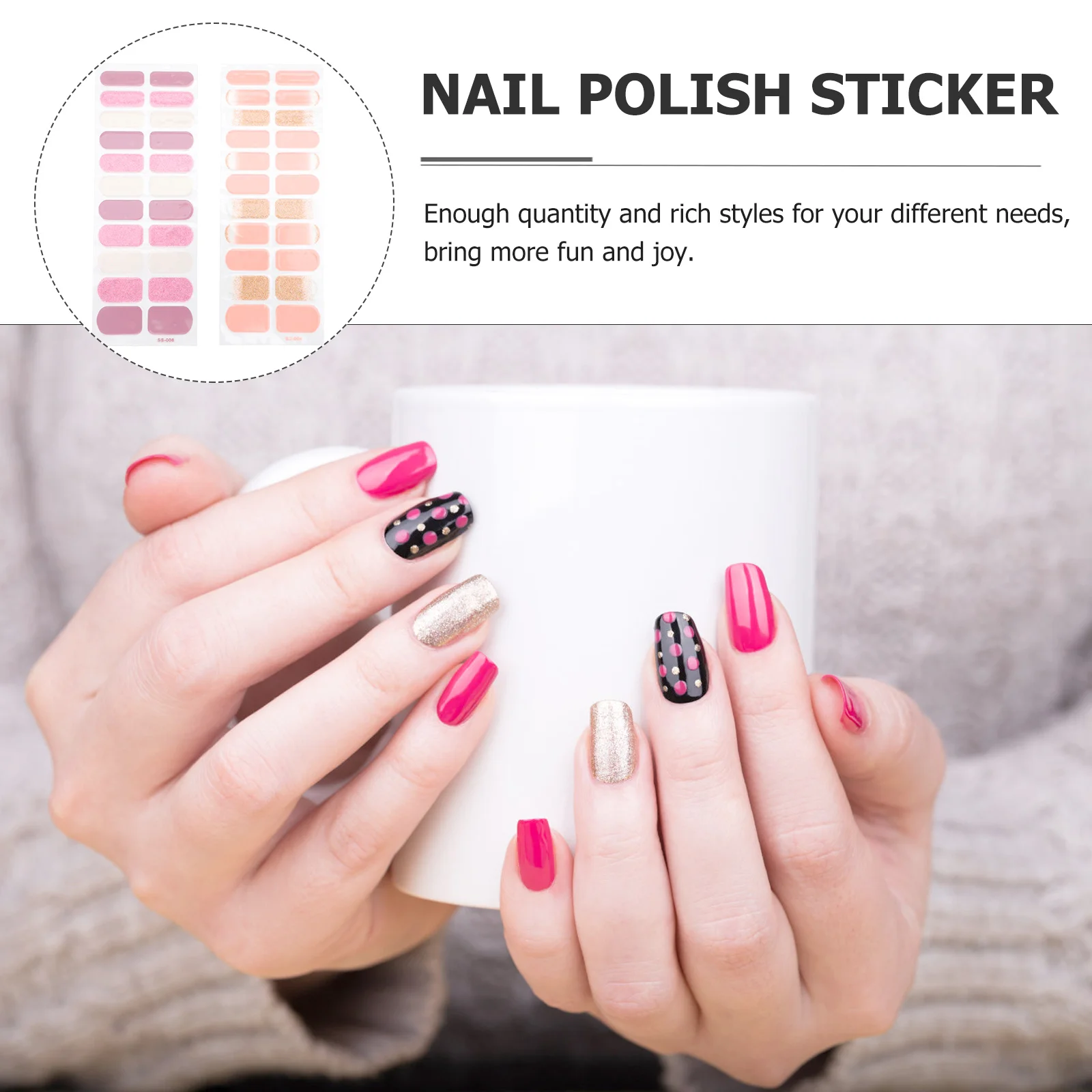 شرائط طلاء الجل يلتف ملصق الأظافر الشارات اكسسوارات مانيكير ملصقات الزخرفية للأظافر الاكريليك نصائح النساء