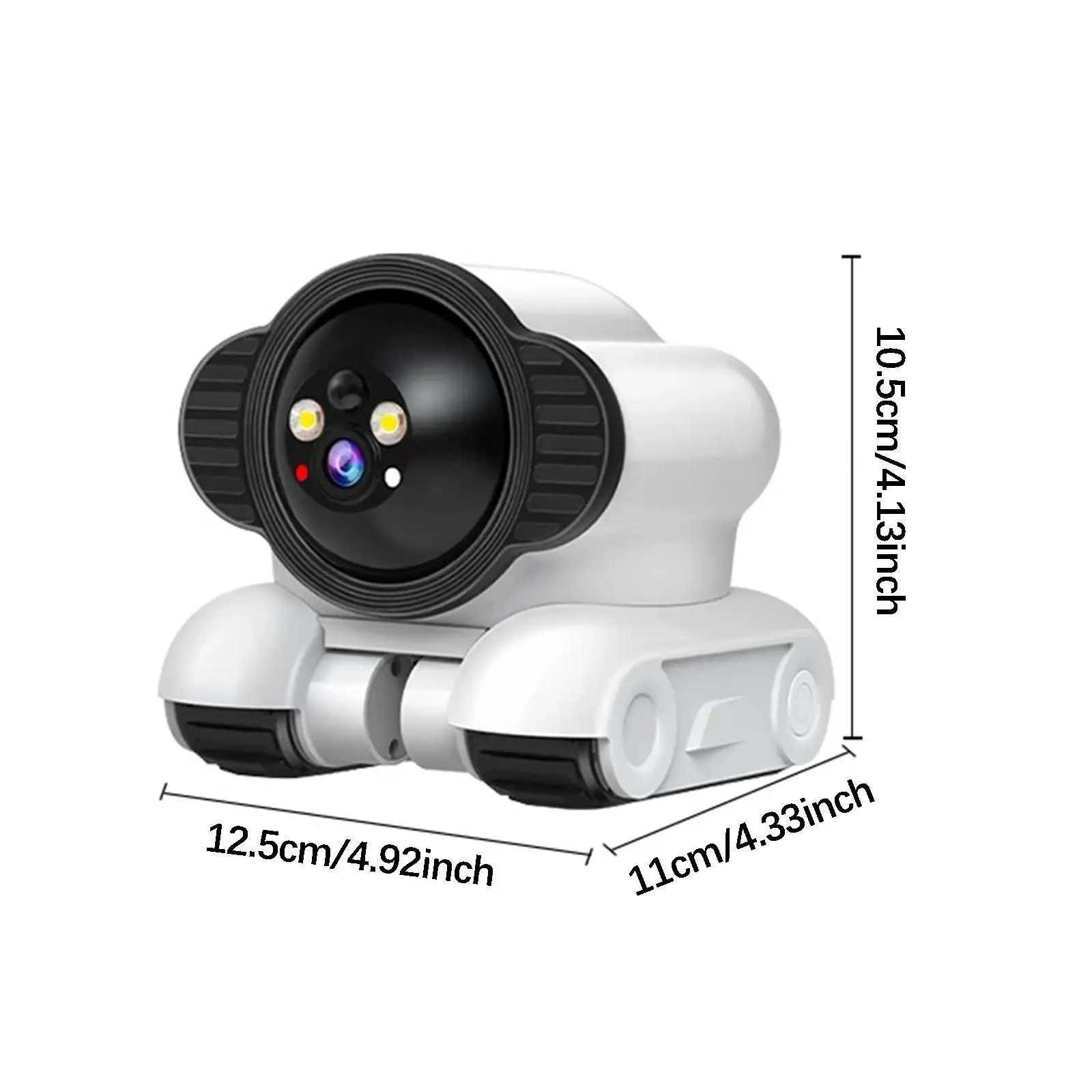 Indoor Home Security Robot Camera on Wheels with Double Lens and Two Way Audio for Baby Pets