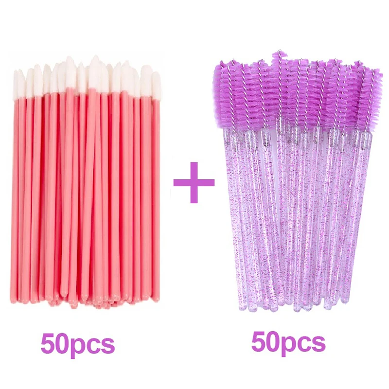 Clavier Disposable Applicators For Lips Eye Makeup Tool Micro Glitter Eyelash Mascara  Mini Crystal Eyebrow Brush Lash Comb Set