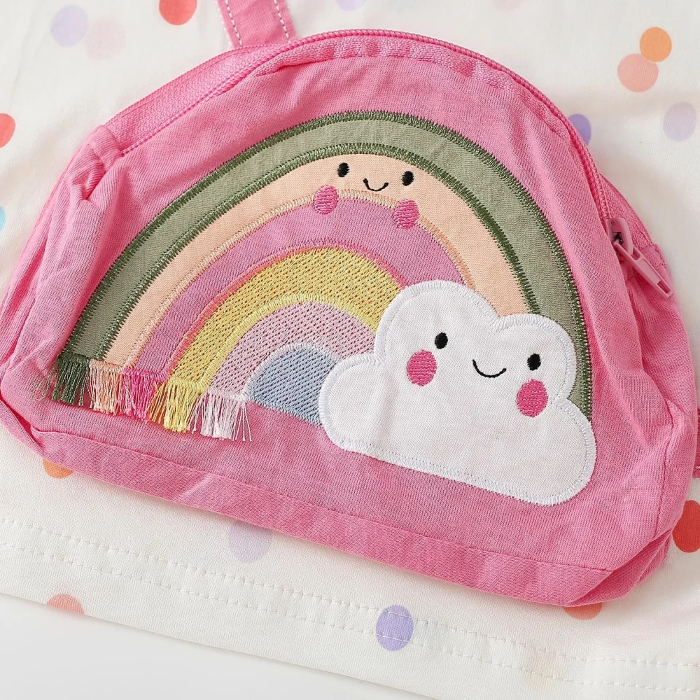 Jumping Meters 3-8T Regenbogen-T-Shirt mit langen Ärmeln für Mädchen, Kinder, Herbst, Frühling, Kinderkleidung, modische Kleidung für Kleinkinder – Detail 5
