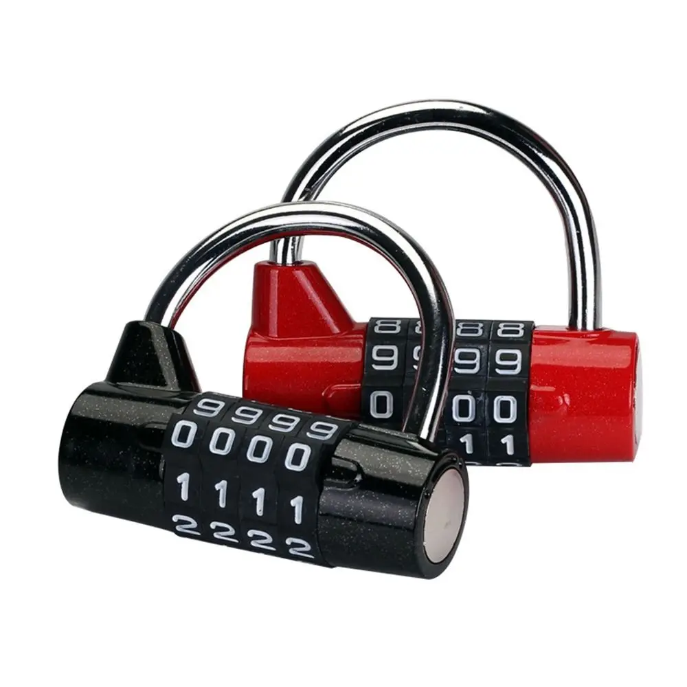 U Shape 4 Digit Password Lock Travel Anti-Theft Suitcase Luggage Padlock Dormitory Cabinet Security Tool Gym Locker Coded Lock