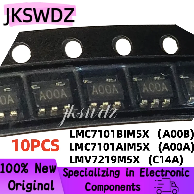 

10pcs new LMC7101 LMC7101AIM5X LMC7101A AOOA A00A LMC7101BIM5X LMC7101B AOOB A00B LMV7219M5X LMV7219 C14A sot23-5