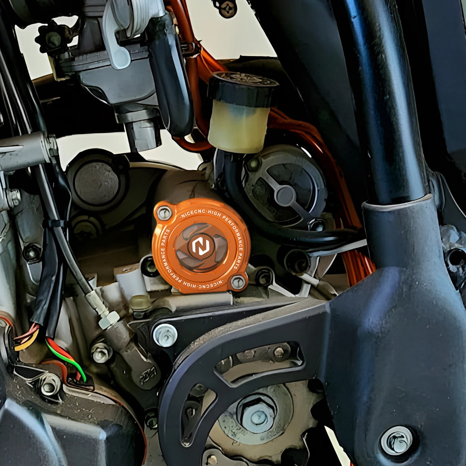 NICECNC para KTM EXC 250 tapa de cubierta de filtro de aceite de motor transparente para KTM SXF 250 EXC-F 250 XCF 250 XCF-W 250 EXC 450 MXC 450