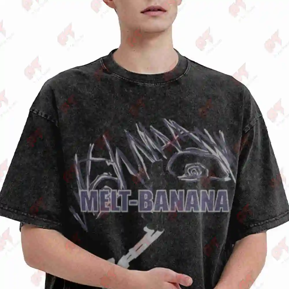 Melt Banana Vintage Washed Tee Pure Cotton T-Shirt