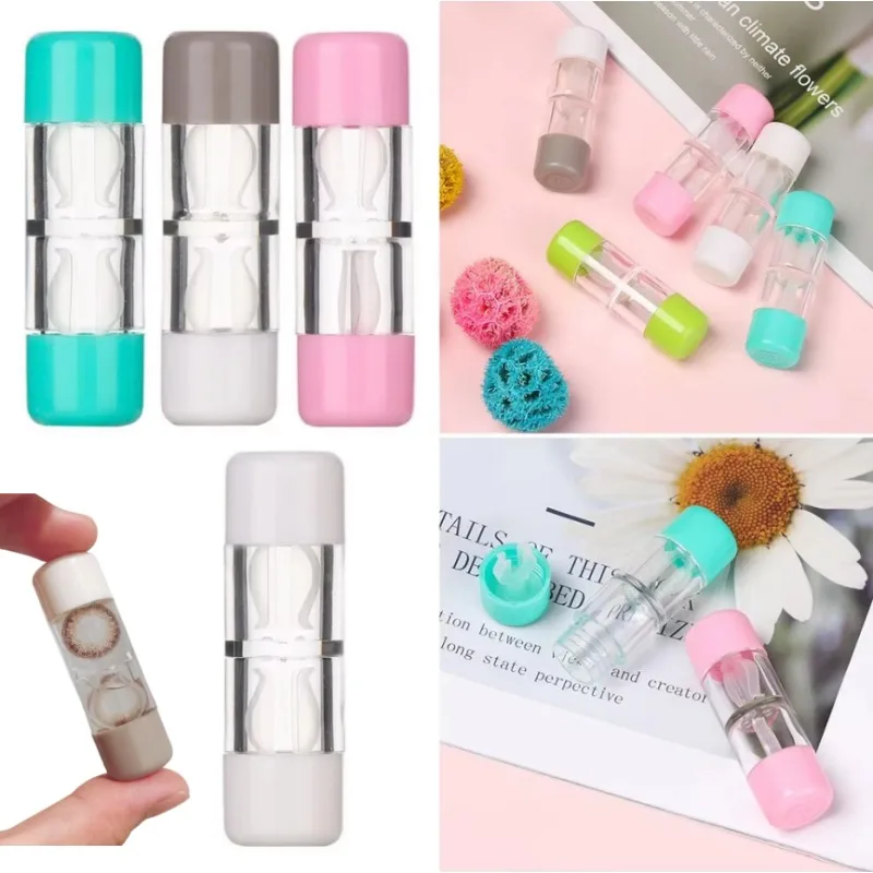 1-4pcs Contact Lens Case Portable Bottle Contact Lens Box Durable Travel Glasses Lenses Box Eyes Care Kit Holder Lens Container
