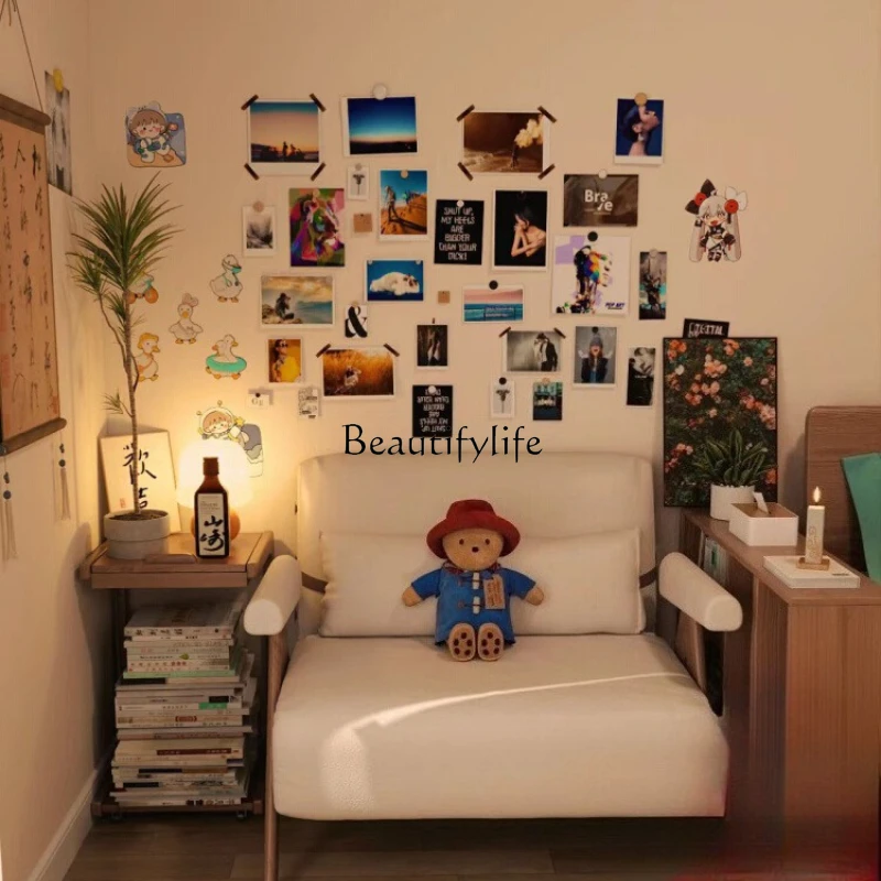 

03.Solid wood single sofa hotel reception living room single balcony minimalist leisure chair