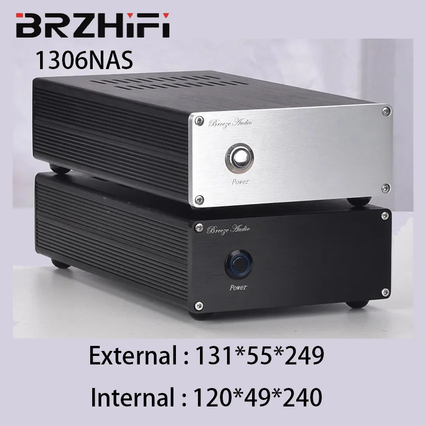 BRZHIFI Lineaire Voeding Chassis 1306 NAS Gesp structuur kleine Harde Schijf Box Vent Router 120 W Behuizing voor eindversterker