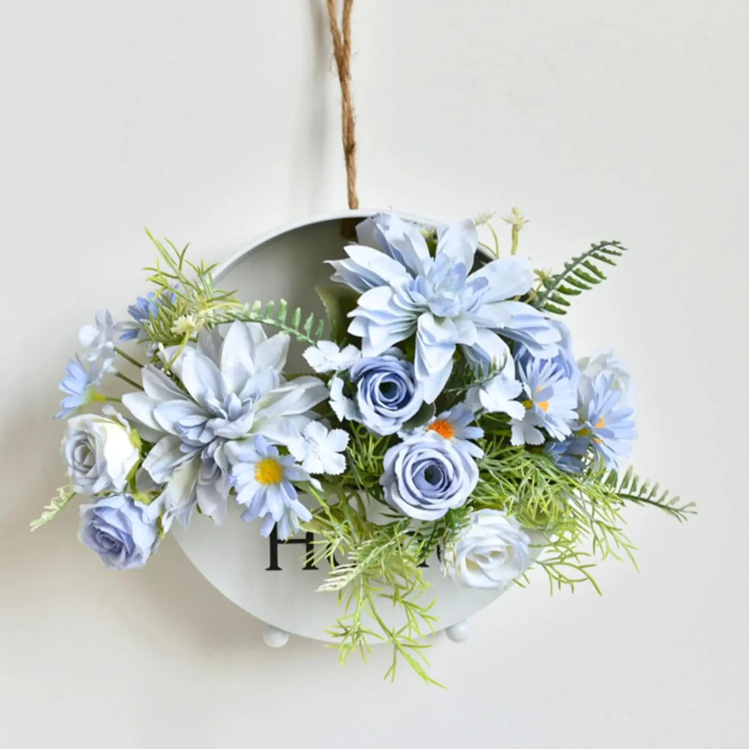 Künstliche Rosenblumen für Hochzeit, Heim, Zimmer, Hofdekoration, Brautstrauß, Garten, Kunstseiden-Dahlien, Hortensien, Vase für Außenbereich – Detail 6