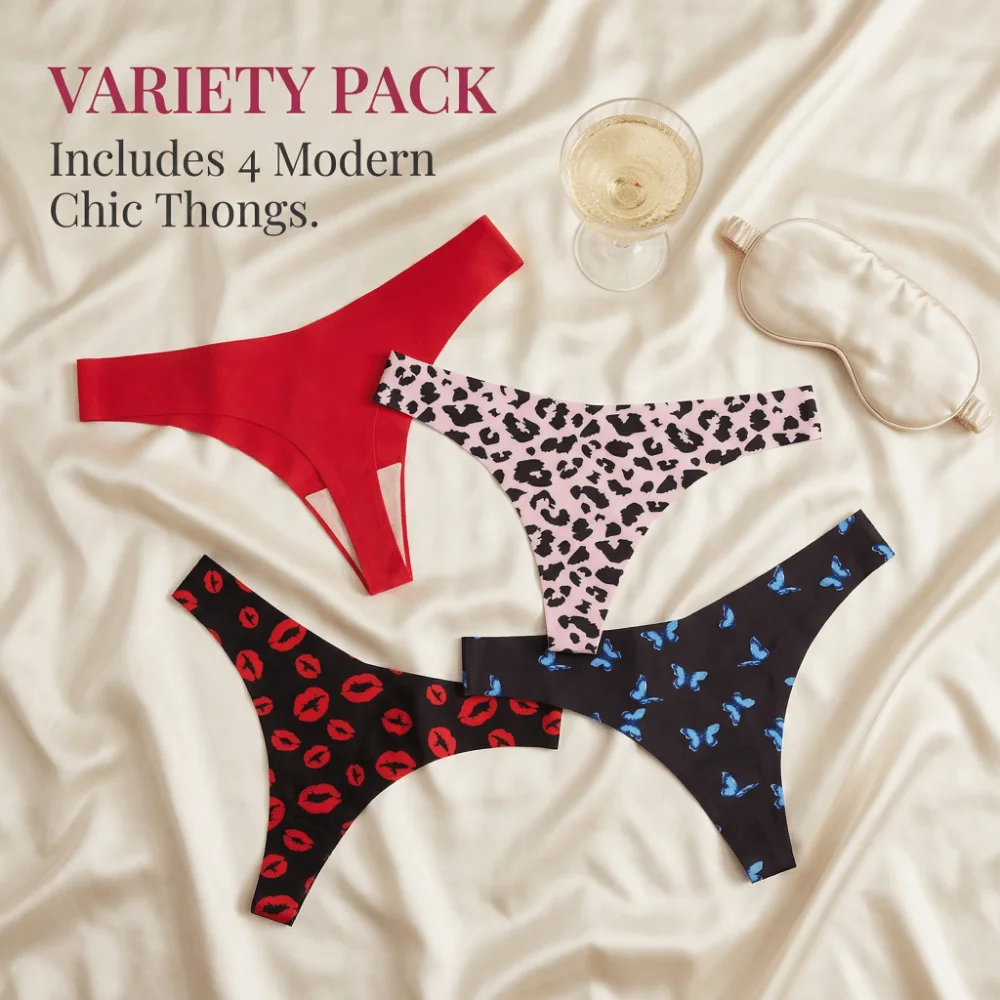 

Comfortable Cotton Crotch Underwear for Women Butterfly Low-waist Seamless Thong Underpants Lip Leopard Panties Gifts