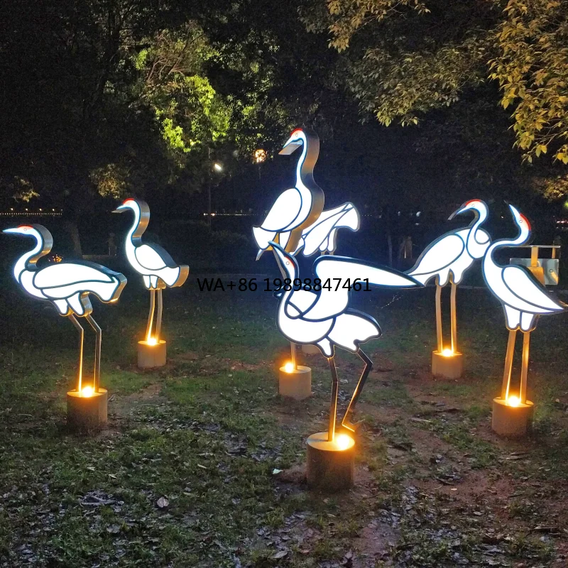 

Park Hotel Gargen Outdoor Bird Led Sculpture Street Light Landscape Decoration Luminous Motif Light