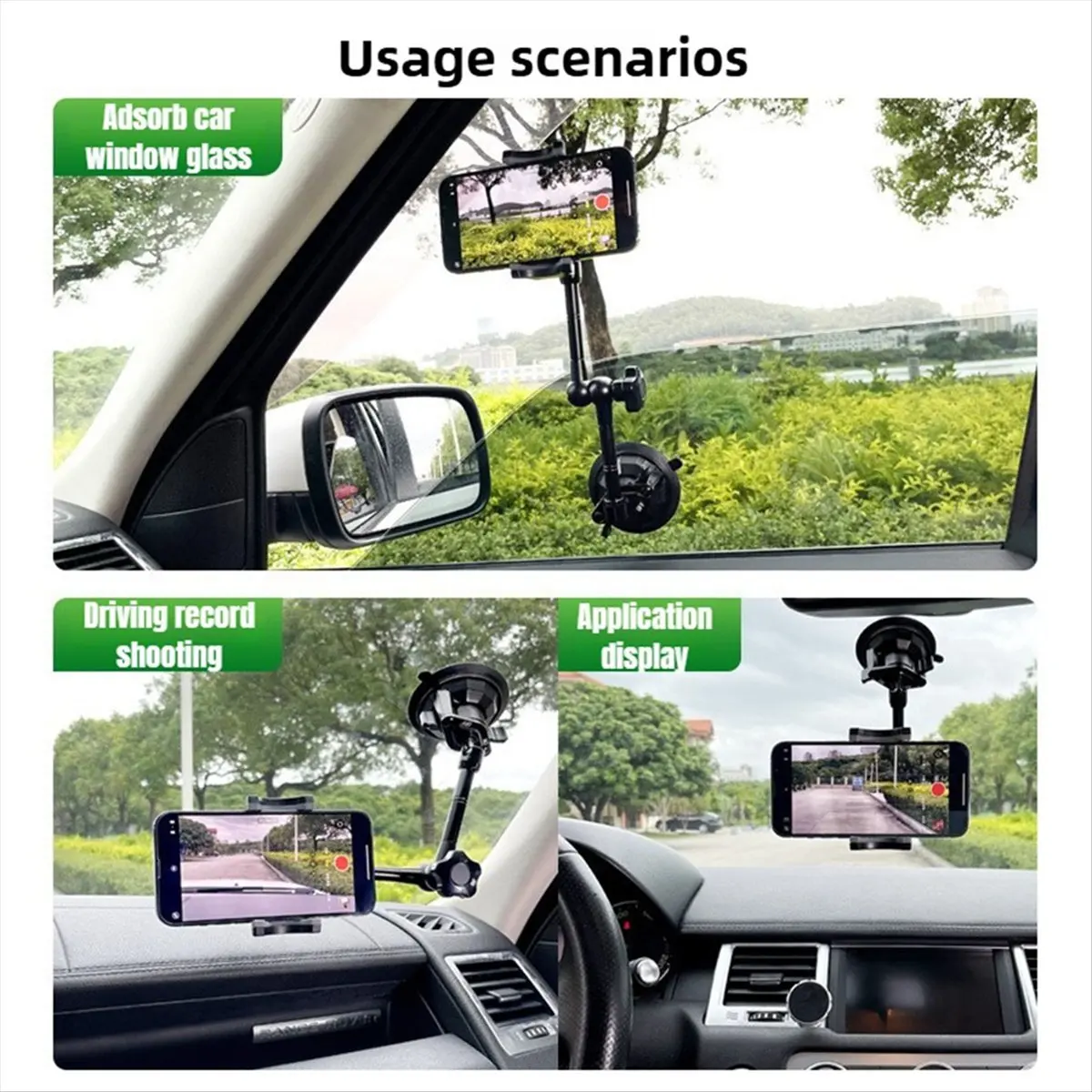 Lanparte Car Phone Holder Universal Magic Arm Suction Car Phone Stand Mount Windshield Window Glass Dashboard Vlog