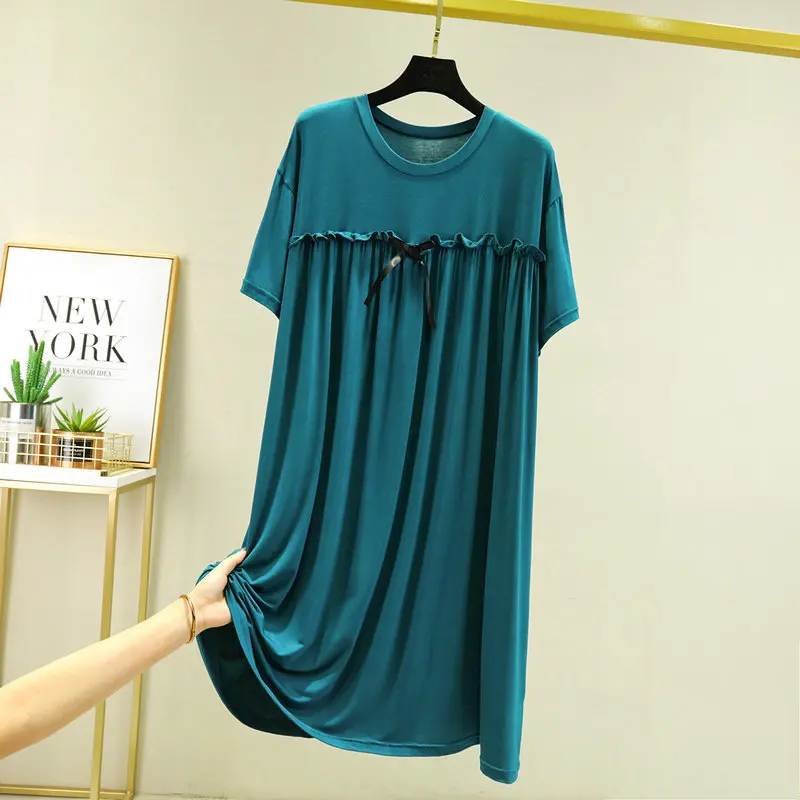 Casual Vestido Mujer Cotton Night Wears For Women Dress New Short Sleeve Loose Nightgowns Female Summer Sleepwear Nightshirt