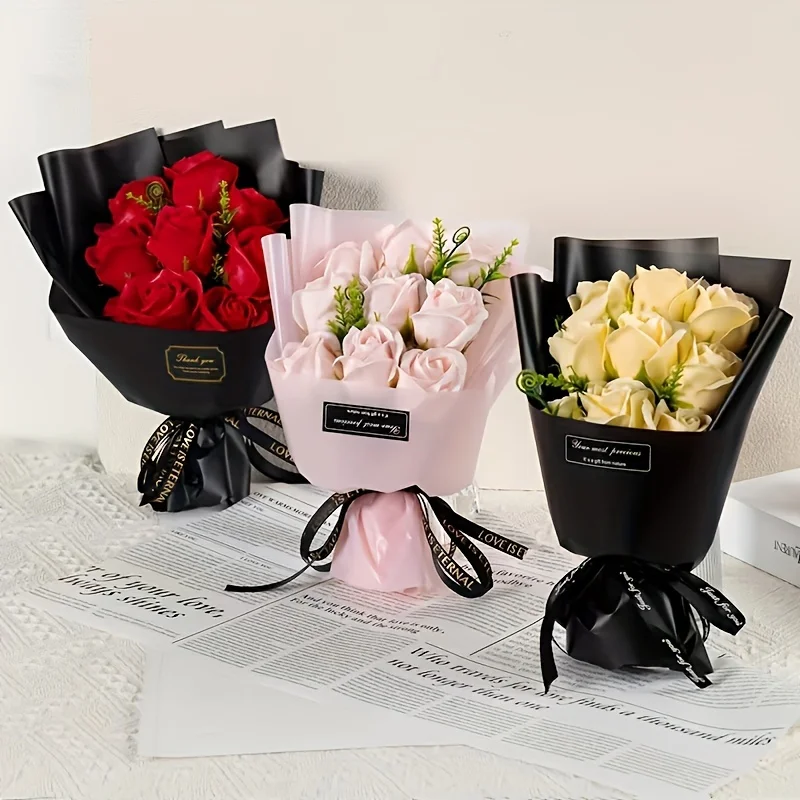 Charming Rose Bouquet Soap Flower Gift Box Perfect Gift for Valentine\'s Day Wedding & Engagement Unique Home Decor Accents