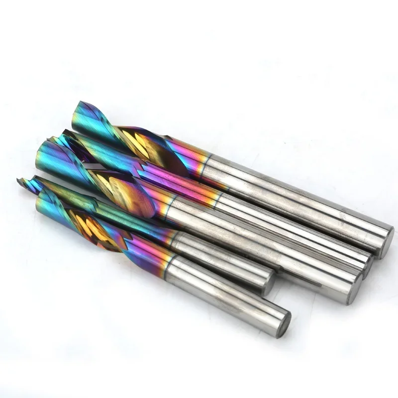 

HYCNC 8mm 10mm Aluminum Metal Milling Cutter Bits Cnc Router Parts Factory Selling Single Flute Tungsten Carbide End Mill Lathe