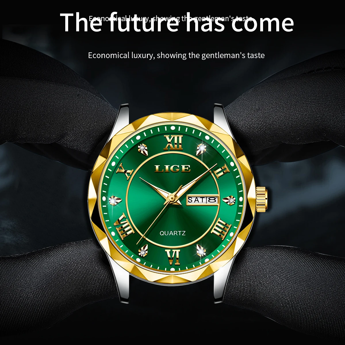 LIGE العلامة التجارية الفاخرة رجل ساعة اليد مقاوم للماء مضيئة تاريخ الأسبوع الرجال الساعات الفولاذ المقاوم للصدأ كوارتز ساعة رجالي للذكور reloj