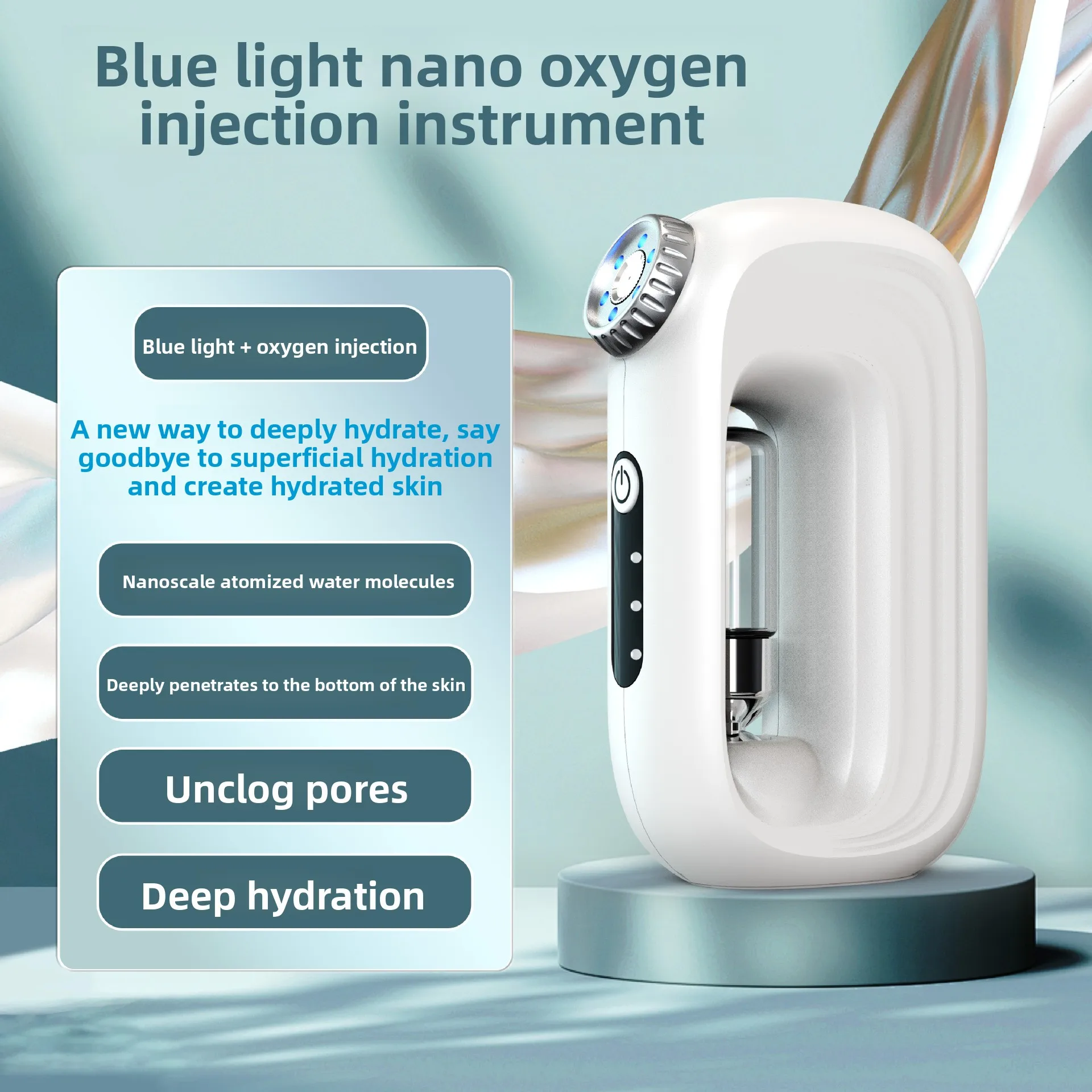 Household Nano Spray Oxygen Injection Instrument, Blue Light Oxygen Injection Instrument, Portable Water Supplement Instrument