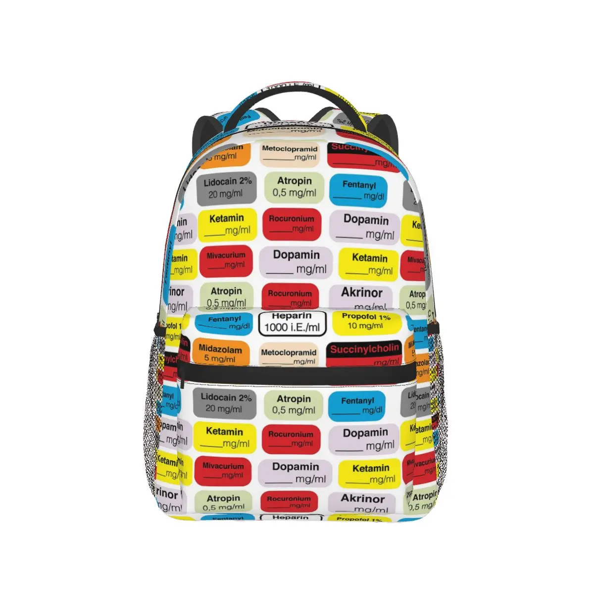 

Medical Nurse Anesthesia Medication Labels Backpack Hot Sale Daypack Large Capacity Boys Girls BookBag School Bag Shoulder Bags