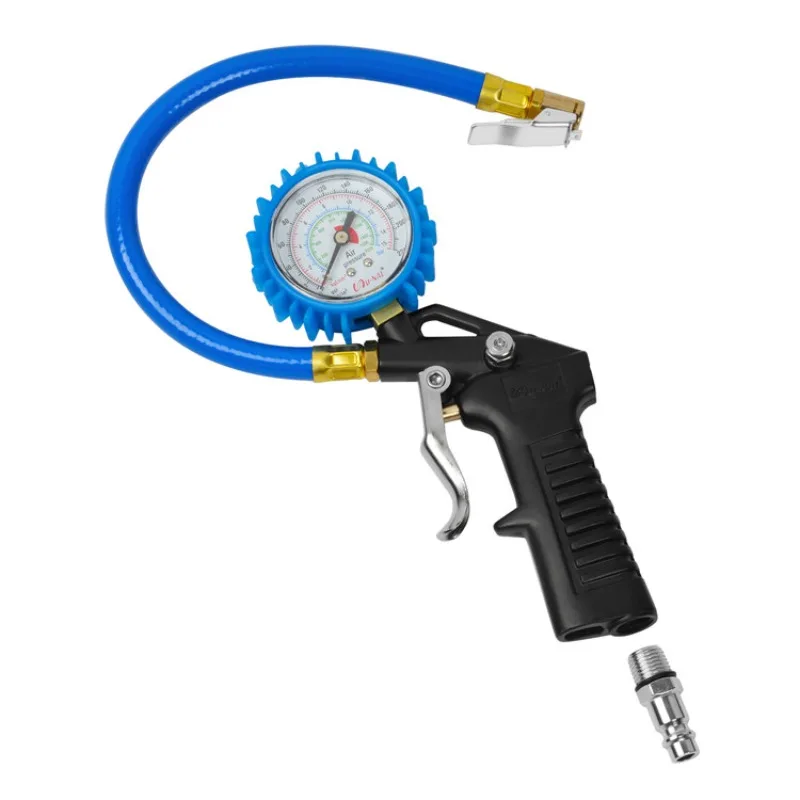 

tire inflator with dial pressure gauge for automotive car bicycle motobcycle