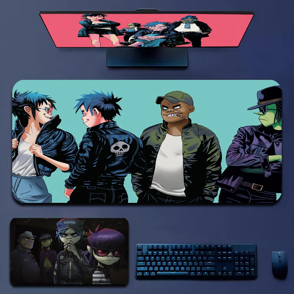 Gorillaz Large XXL Desktop Desk Mat Kawaii Gaming Accessories Students Writing Pad For PC Desk Pad