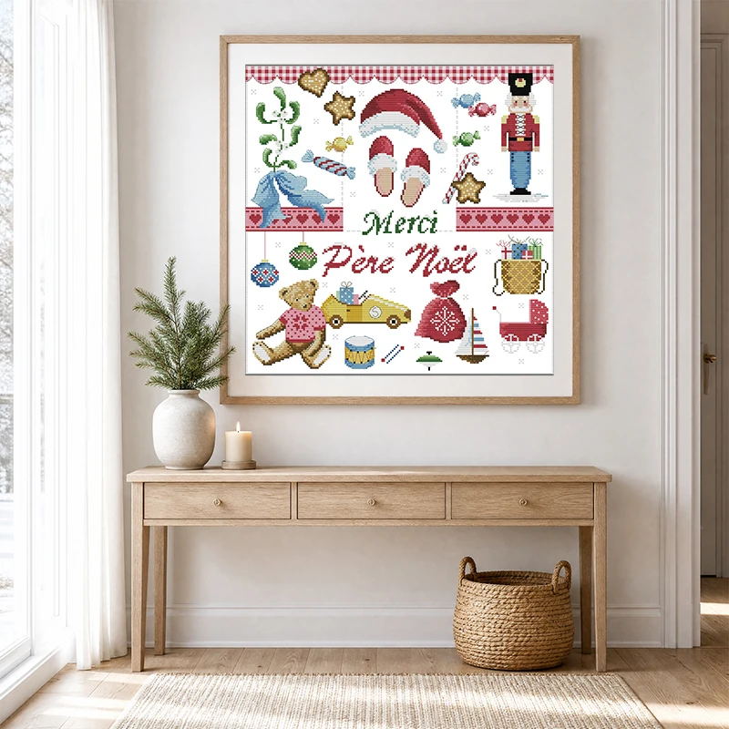 Cross Stitch Kit Christmas Col - Embroidery Xmas Ornaments 评论和价格