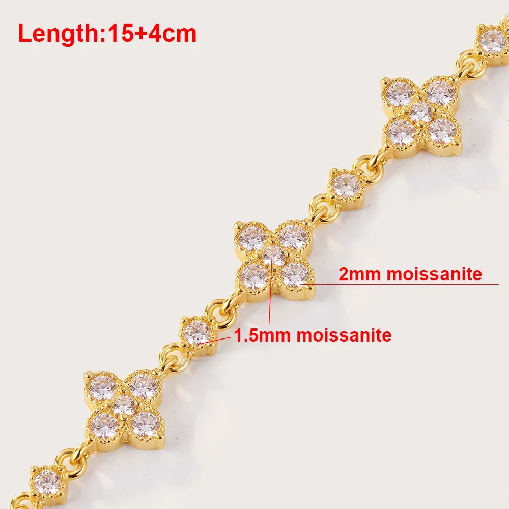 QIBAOKU Moissanite Bracelet S925 Sterling Silver Leaf Clover Diamond Hand Chain for Women Engagement Gifts Jewelry 2026 3