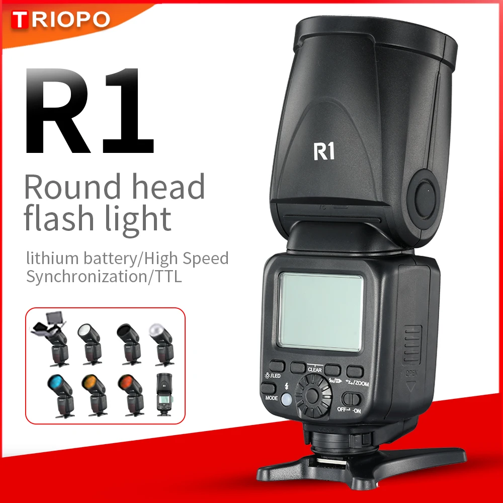 

Беспроводная вспышка Triopo R1, 2,4 ГГц, беспроводная, TTL, HSS, 76Ws, с литийионным аккумулятором, для Canon, Nikon