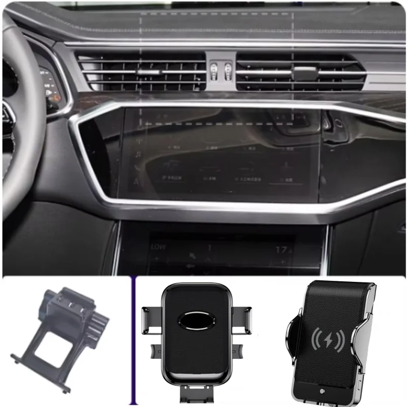 

Car Phone Holder For AUDI A6 C8 A7 2019 2020 2021 2022 2023 2024 Mobile Phone Mounts Car Wireless Charging Special Fixed Base